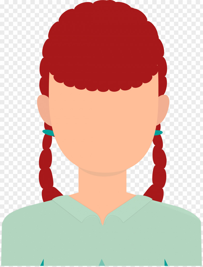 Women's Heads With Braids Avatar Illustration PNG