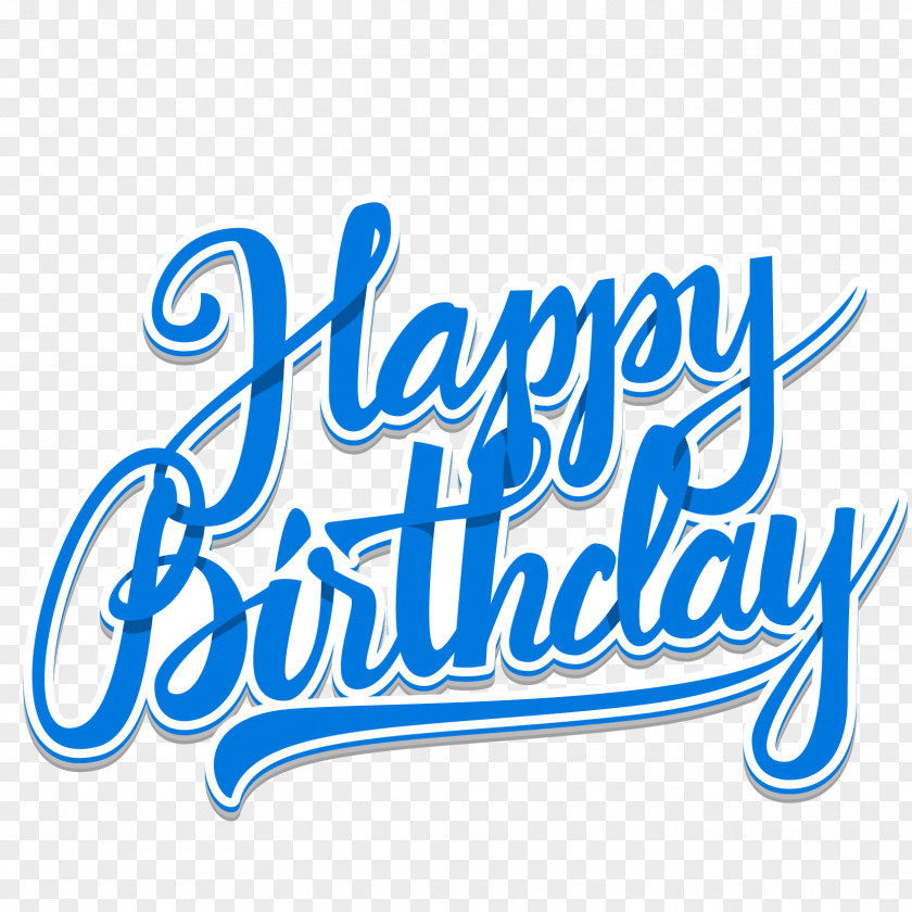 Blue Happy Birthday WordArt Cake Wedding Invitation Clip Art PNG