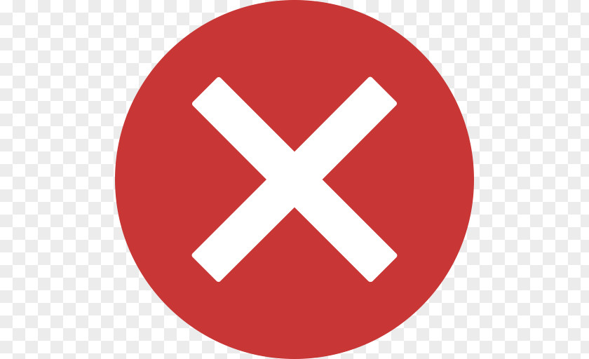 Cross On A Red Circle Button PNG