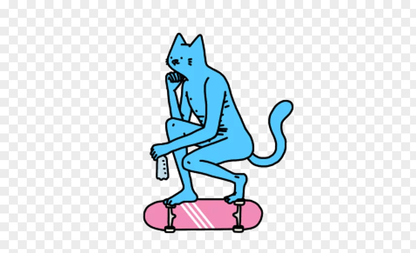 Sticker Skateboard Cat Clip Art PNG