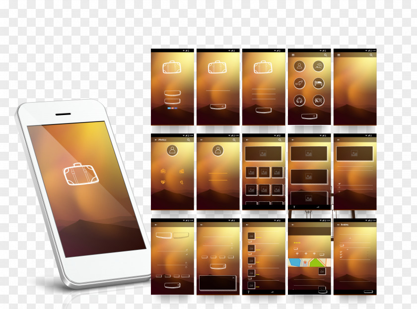 White Smartphone APP Introduction Layout Pictures Mobile App User Interface Design Icon PNG