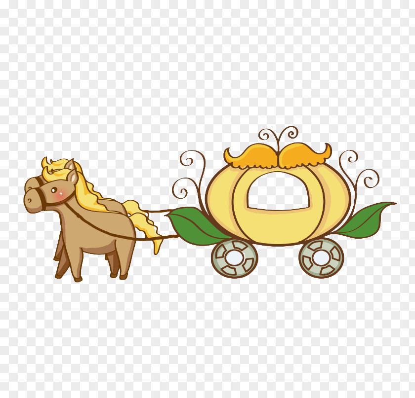 Cartoon Cinderella's Pumpkin Carriage Cinderella Clip Art PNG