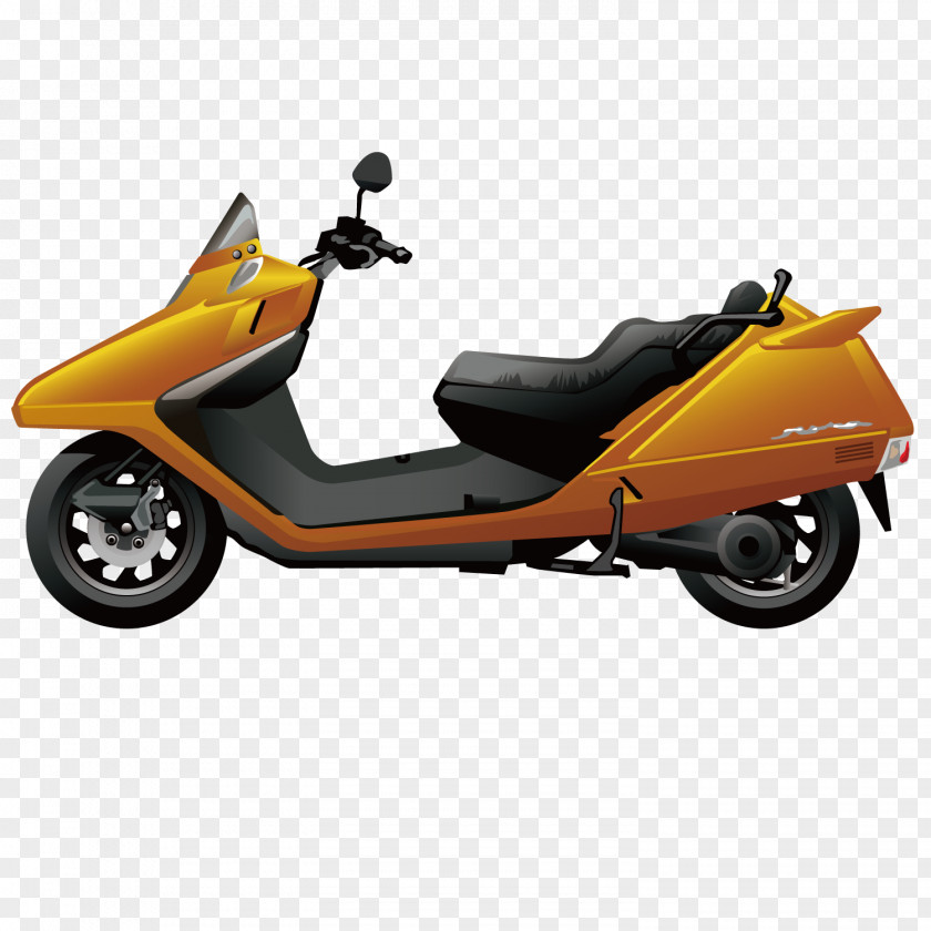 Cartoon Motorcycle Car Motorized Scooter Vehicle PNG