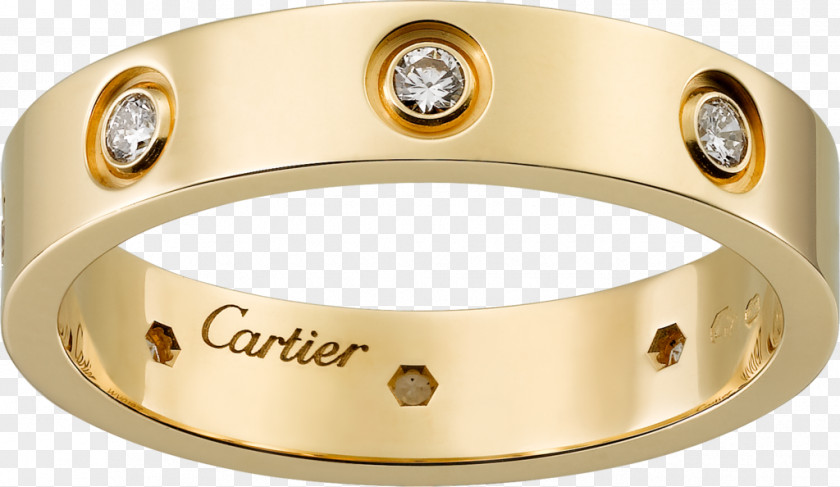 Proposal Ring Wedding Cartier Diamond Colored Gold PNG