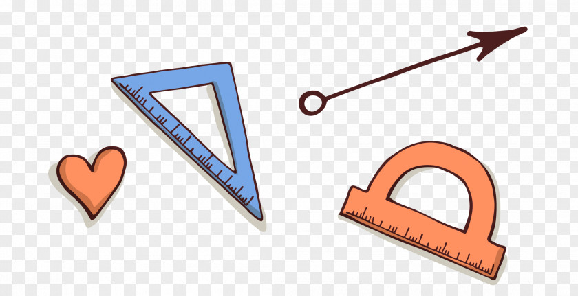 Vector Triangle Ruler Material Semicircle PNG