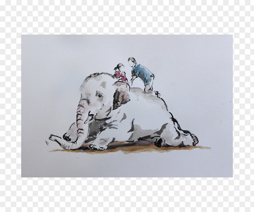 Watercolour Elephant Dalmatian Dog Non-sporting Group Drawing Art /m/02csf PNG