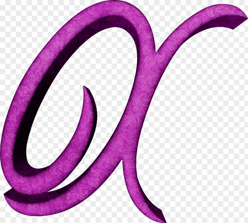 Purple Script Alphabet Letter Fuchsia M PNG