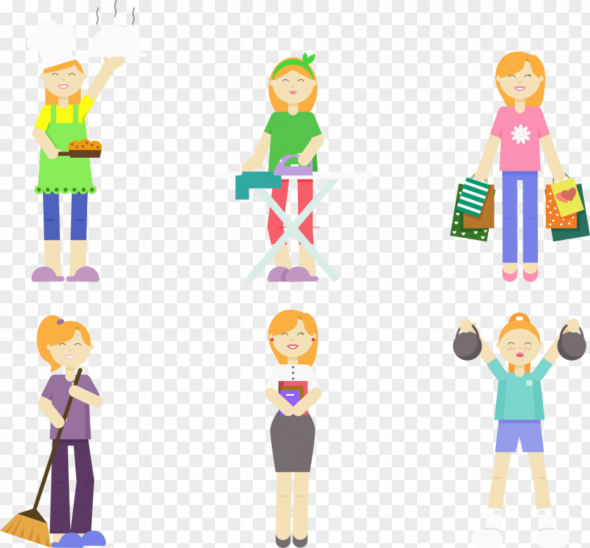 Vector Hand-painted Women Occupation Woman Job Illustration PNG
