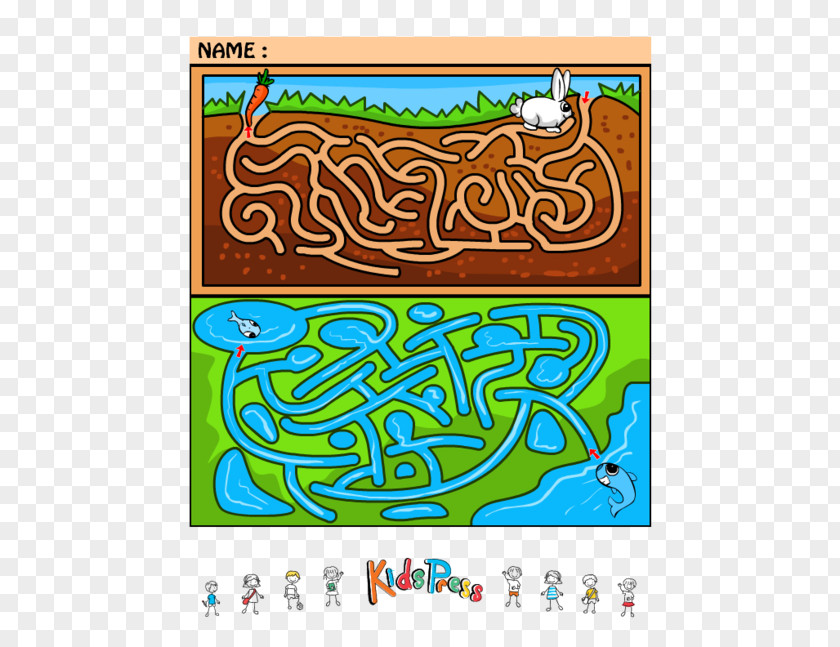 Maze Game Runner Cartoon Font PNG