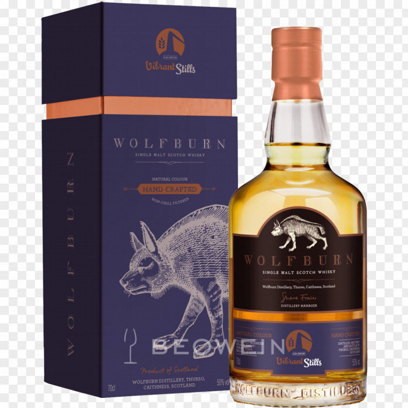Single Malt Scotch Whisky Wolfburn Distillery Whiskey Distilled Beverage PNG