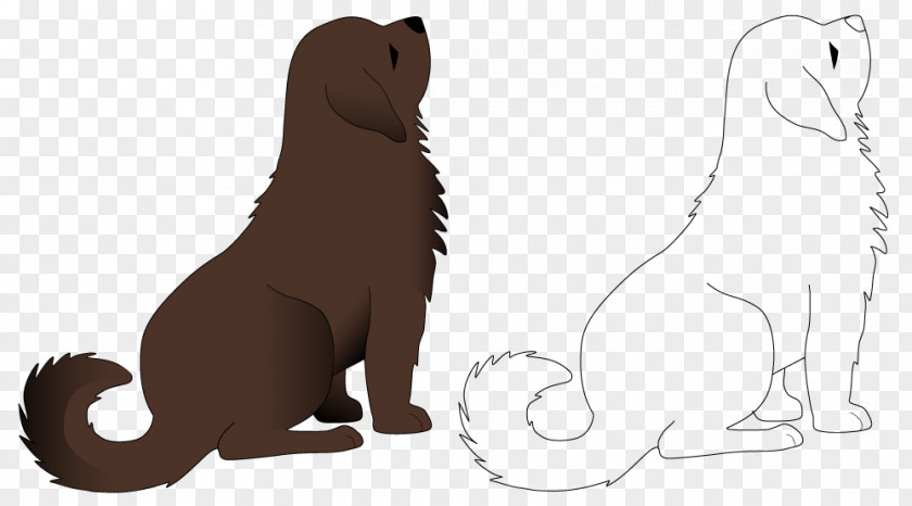 Dog Line Art Puppy Pet Sitting Illustration PNG