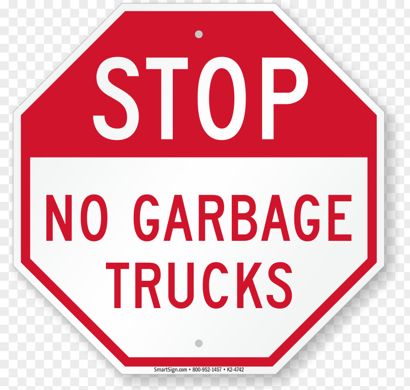Garbage Truck Stop Sign Vehicle Traffic Warning PNG