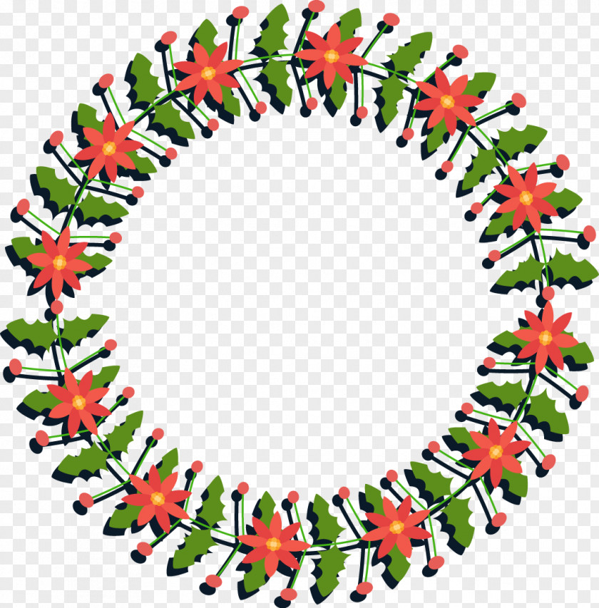 Vector Christmas Wreath Garland Euclidean PNG