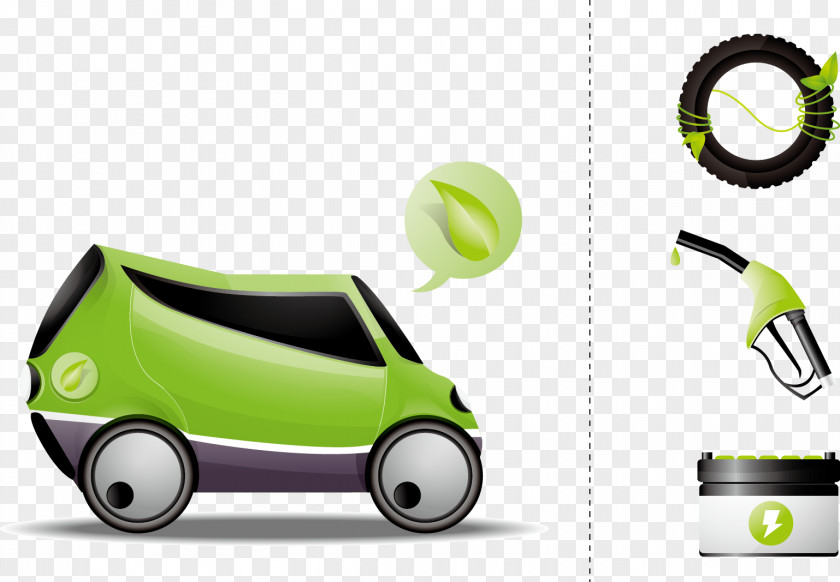 Vector Green Energy Car Euclidean Clip Art PNG
