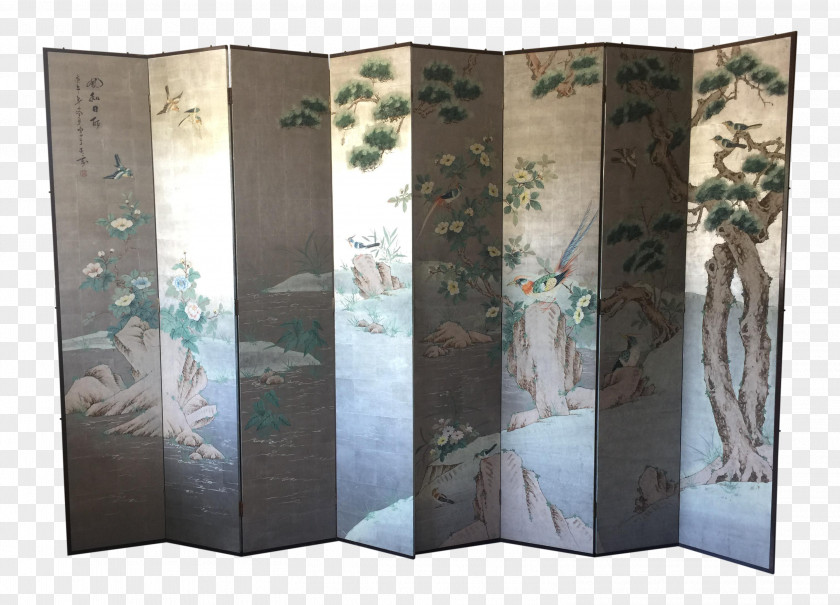 Painting Room Dividers Chinoiserie Folding Screen Decorative Arts PNG