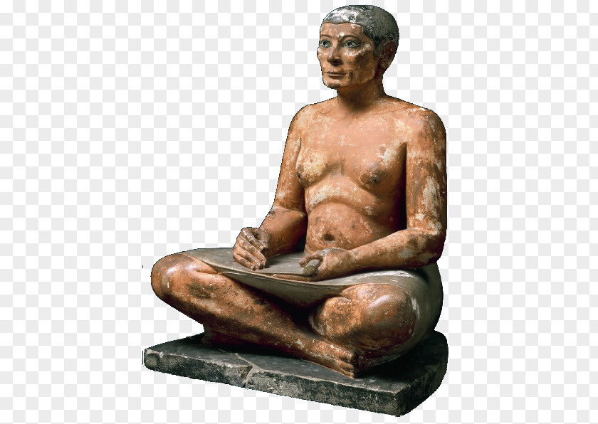 The Seated Scribe Ancient Egypt Musée Du Louvre Old Kingdom Of Saqqara PNG