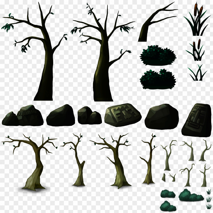 FIG Scene With Houses,Rock Stone Tree Rock Graph 3D Computer Graphics PNG