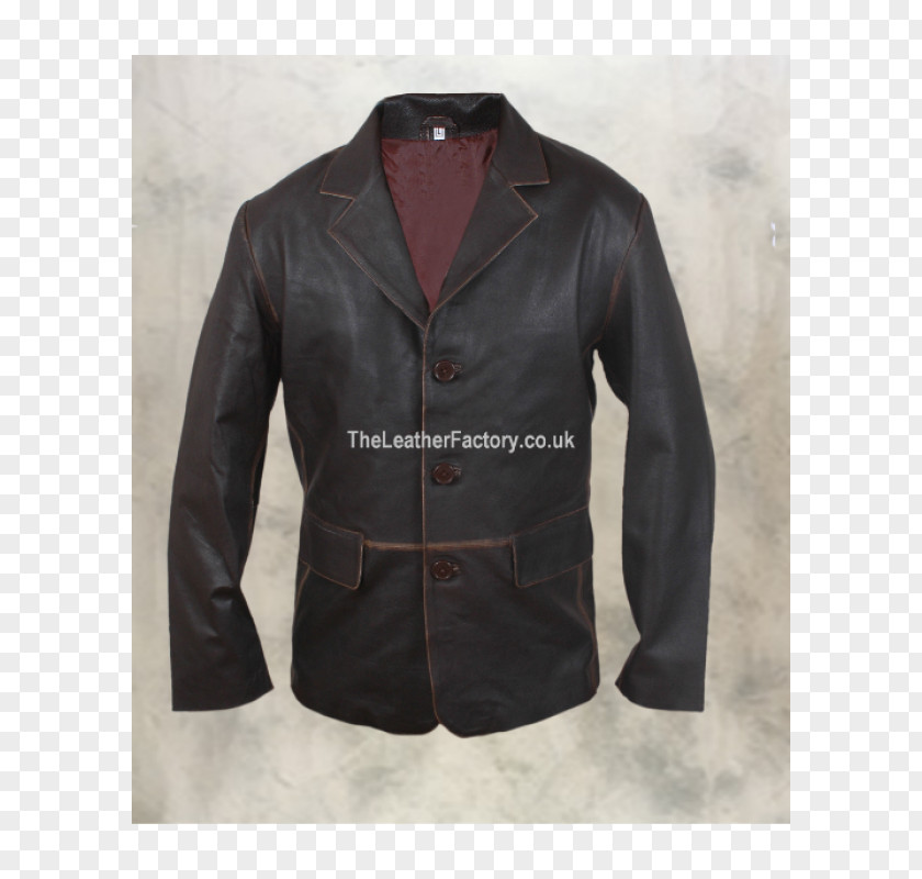 Leather Vintage Jacket Blazer Single-breasted PNG