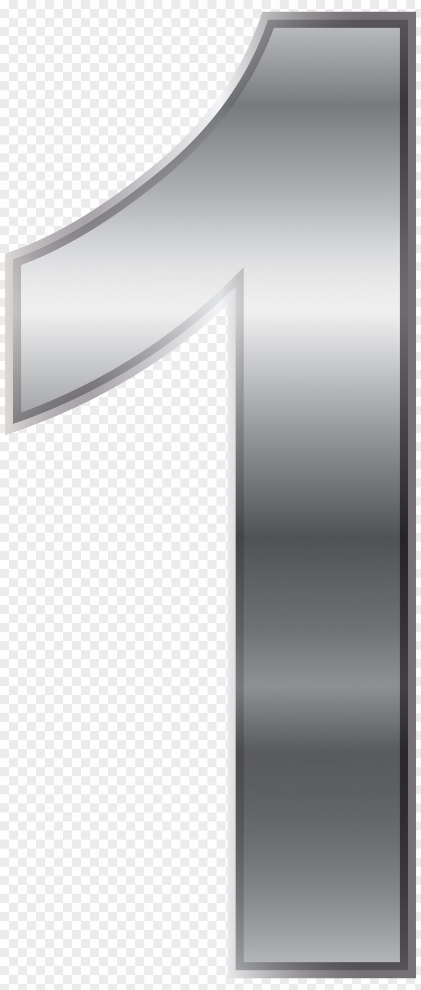 Silver Number One Transparent Clip Art Image Black And White Design Angle Pattern PNG