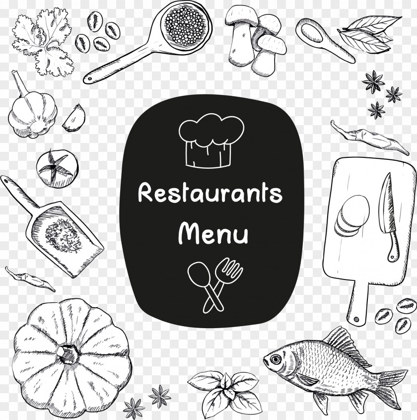 Sketch Restaurant Menu Pasta Cafe Chef PNG