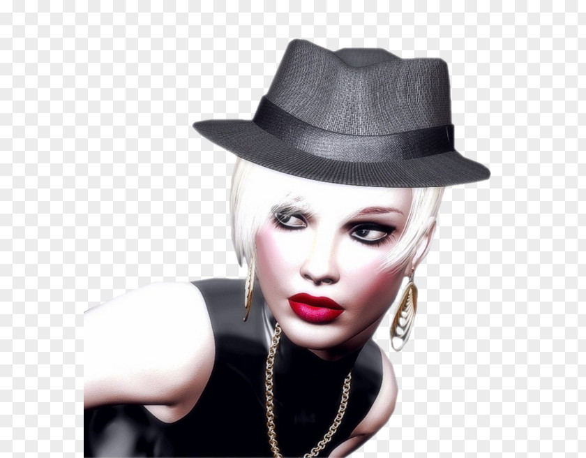 Woman With A Hat Fedora Painting PNG