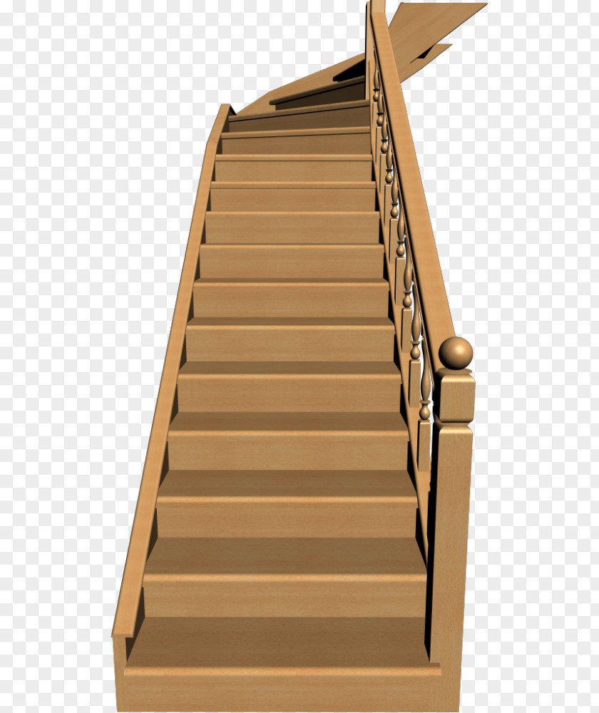 Indoor Ladder Hardwood Stairs Wood Stain Handrail PNG