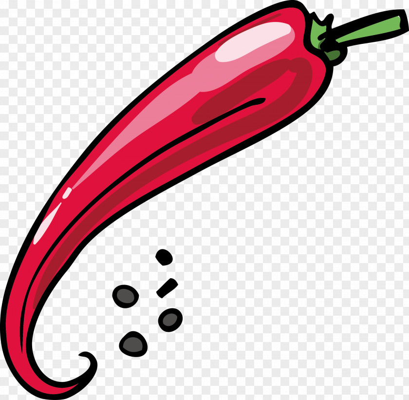 Vector Painted Pepper Cayenne Facing Heaven Chili PNG