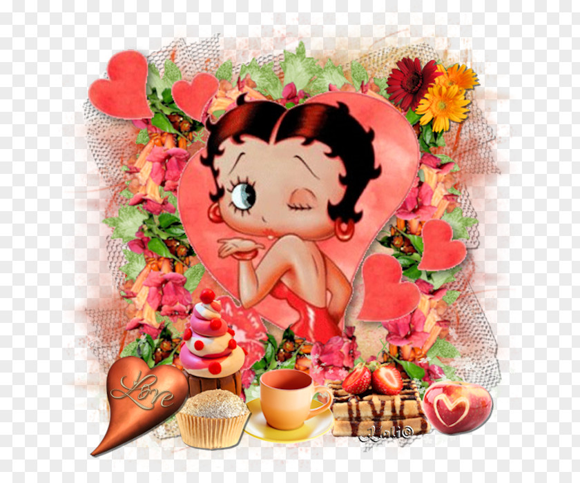 Betty Boop Image Morning Cartoon Floral Design PNG