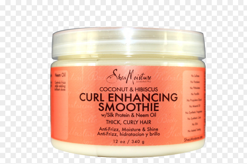 Hair Cream SheaMoisture Coconut & Hibiscus Curl Enhancing Smoothie Lotion Custard Styling Products PNG