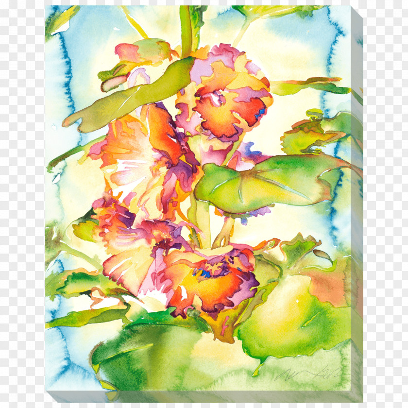 Painting Floral Design Watercolor Art Wall PNG