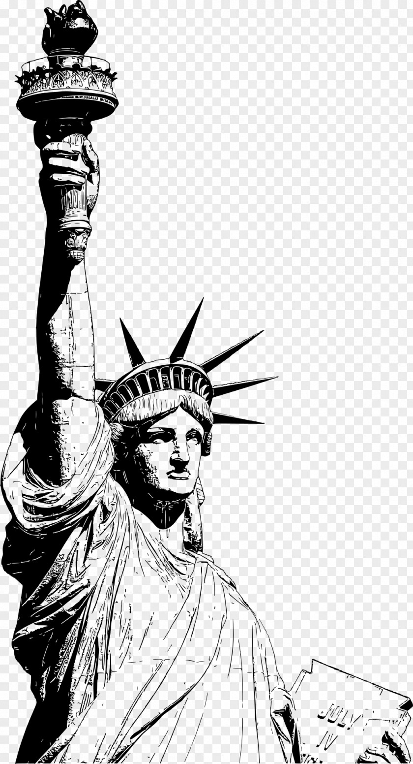 Trump Drawing Statue Of Liberty National Monument Line Art Vitruvian Man PNG