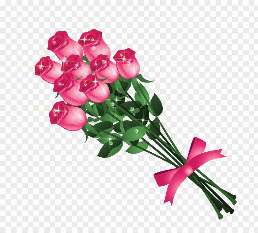 Transparent Pink Roses Bouquet Clipart Picture Blessing Afternoon Night Greeting God PNG