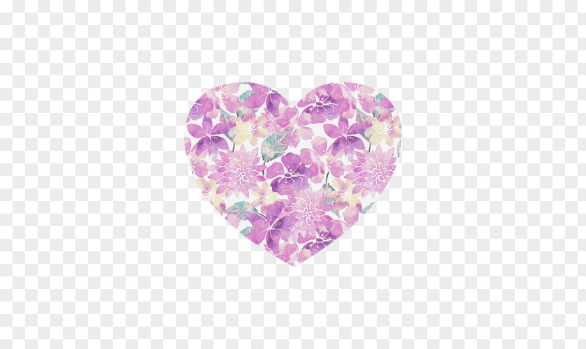 Heart Watercolor Painting Towel Pastel Lavender Pattern PNG