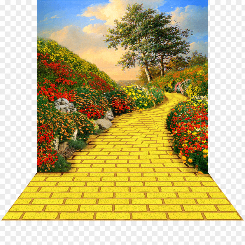 Yellow Background Follow The Brick Road Paper Clip Art PNG