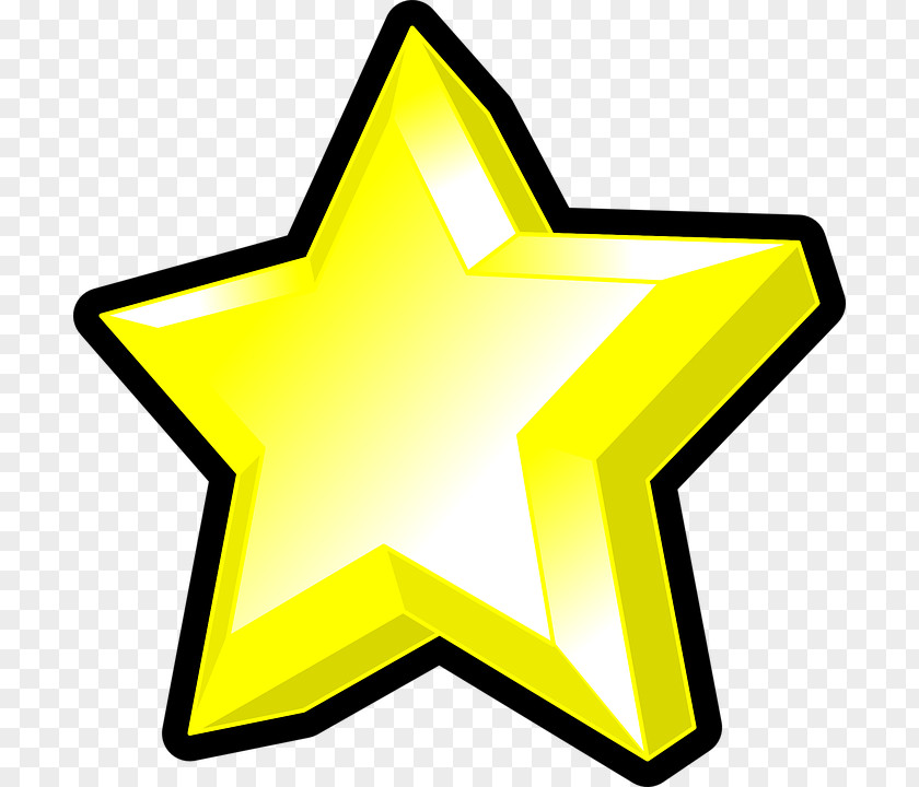 Yellow Star Black Stroke Free Content Clip Art PNG