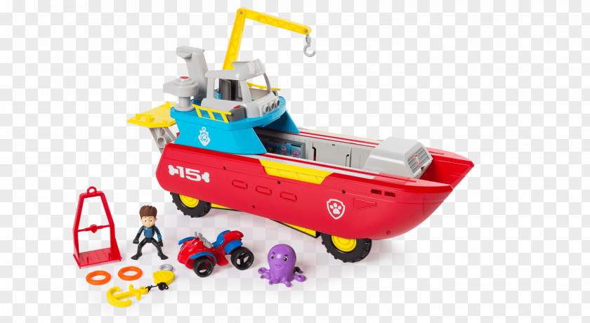 Toy Paw Patrol Sea Patroller Transforming Vehicle Smyths Spin Master Figurine PNG