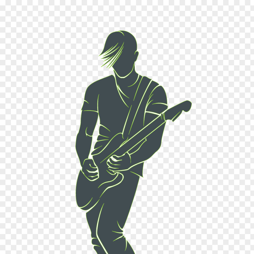 Silhouette Guitarist PNG