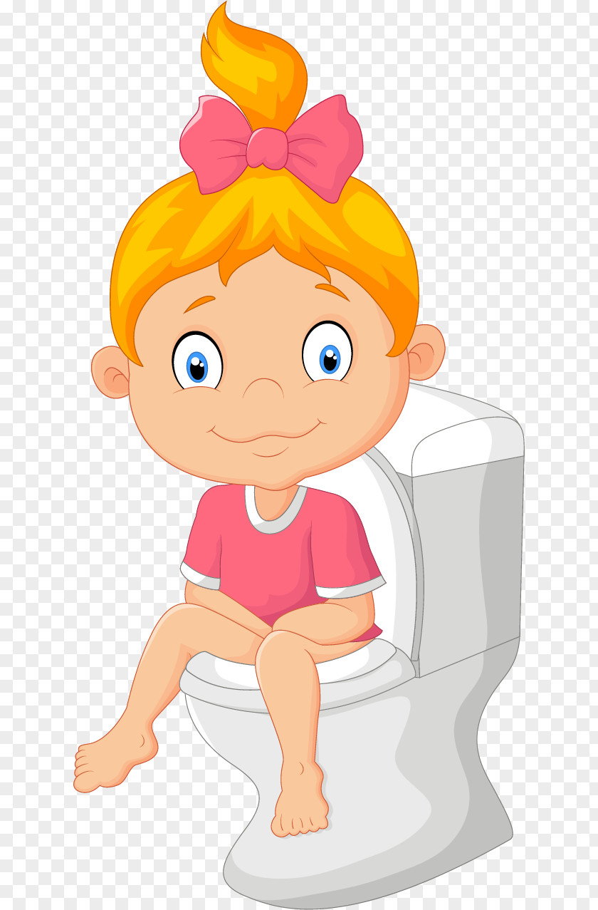 Vector Hand-painted Toilet Seat Diaper Training Cartoon PNG