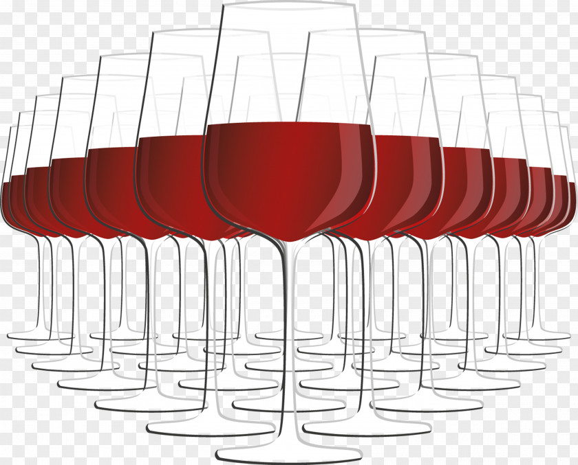 Arranged Wine Glasses Red White Cup PNG