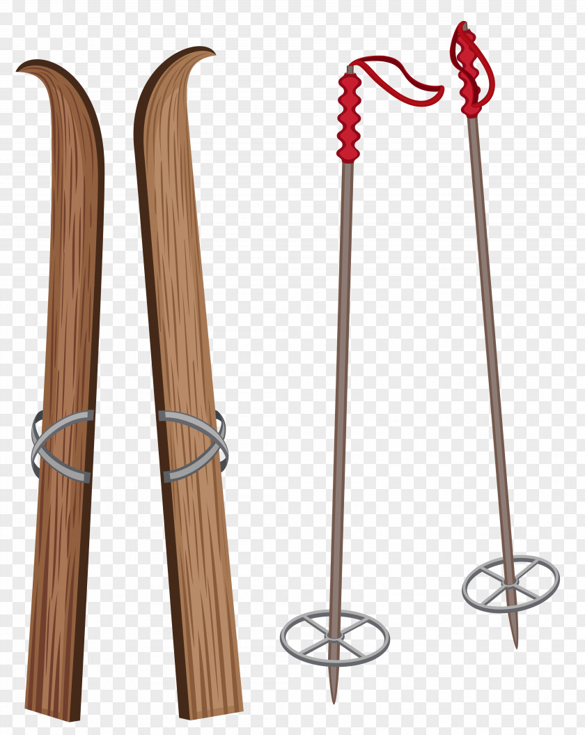 Old Wooden Ski Clipart Image Skiing Winter Sport Clip Art PNG