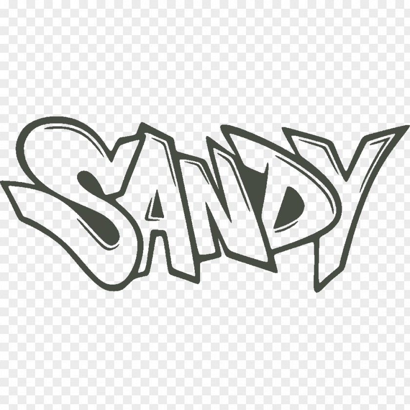 Sandy Spray Paint Wall Logo Black And White Font Art PNG