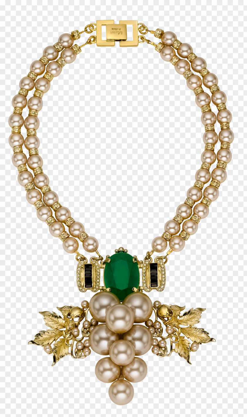 High-grade Pearl Necklace Emerald Jewellery Bitxi PNG