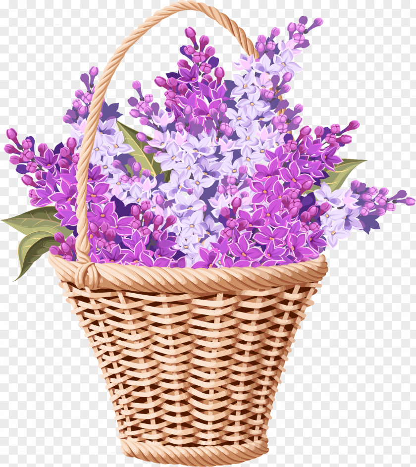 Lavender Flower Baskets PNG