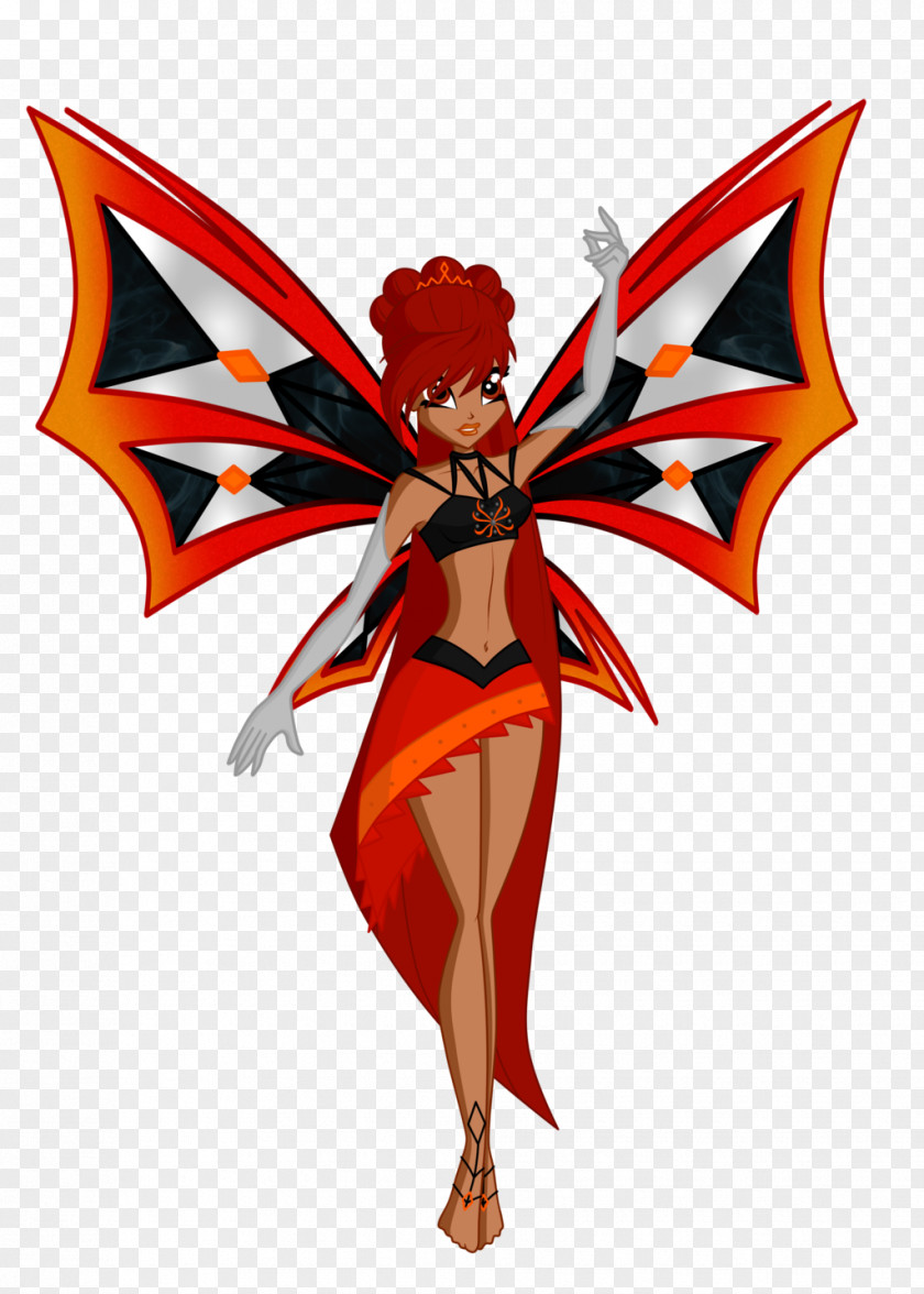 Raging Fire Fairy Costume Design Cartoon PNG