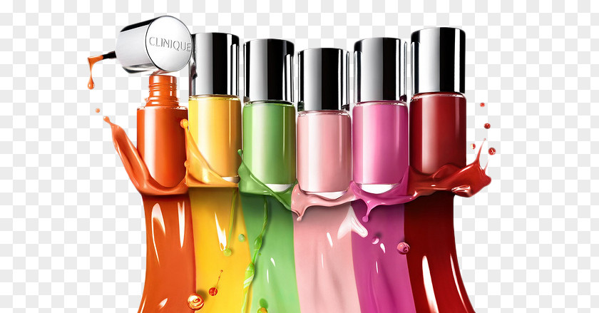 Bright Colors Of Nail Polish Make-up Cosmetics PNG