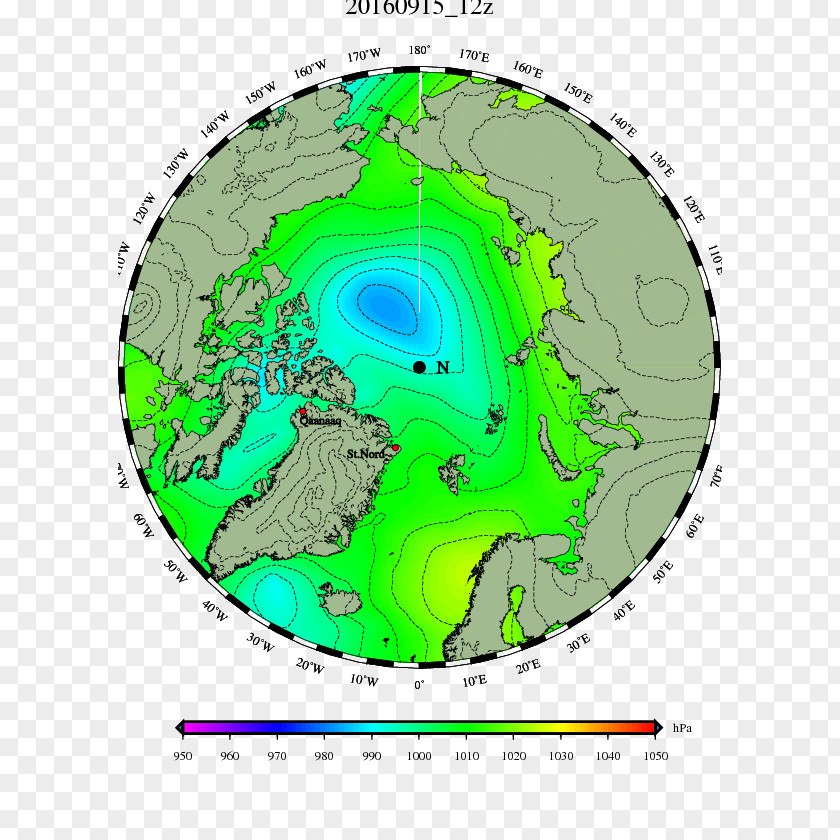 Map Arctic Ocean Beaufort Sea Great Cyclone Of 2012 PNG
