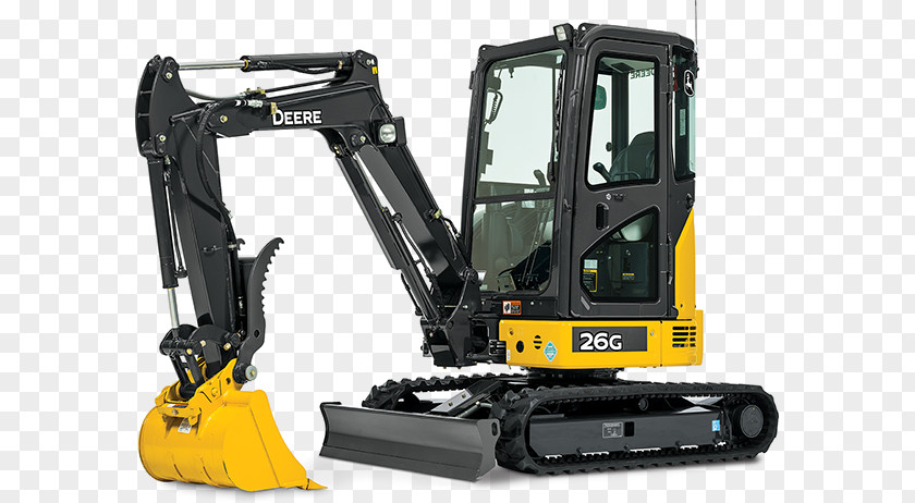 Construction Machinery John Deere Compact Excavator Architectural Engineering Machine PNG