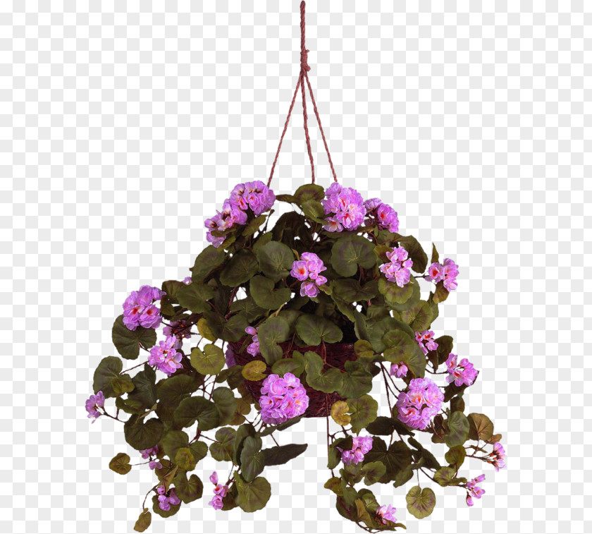 Flower Hanging Basket Crane's-bill Artificial PNG