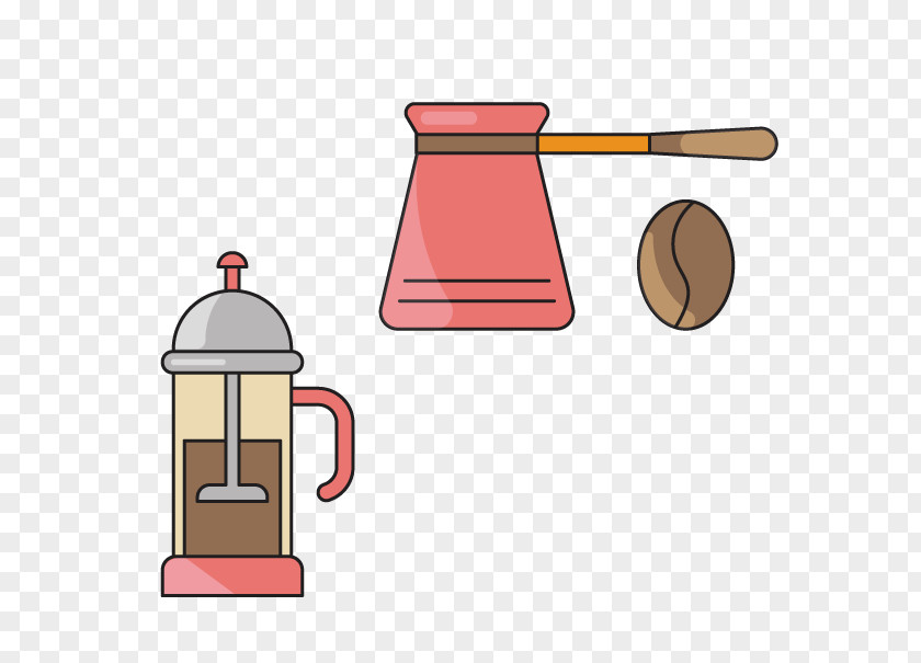 Coffee Related Supplies Cafe Cartoon Illustration PNG