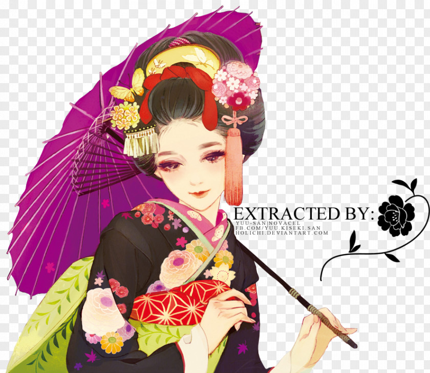 Japan Geisha Japanese Art Illustrator PNG